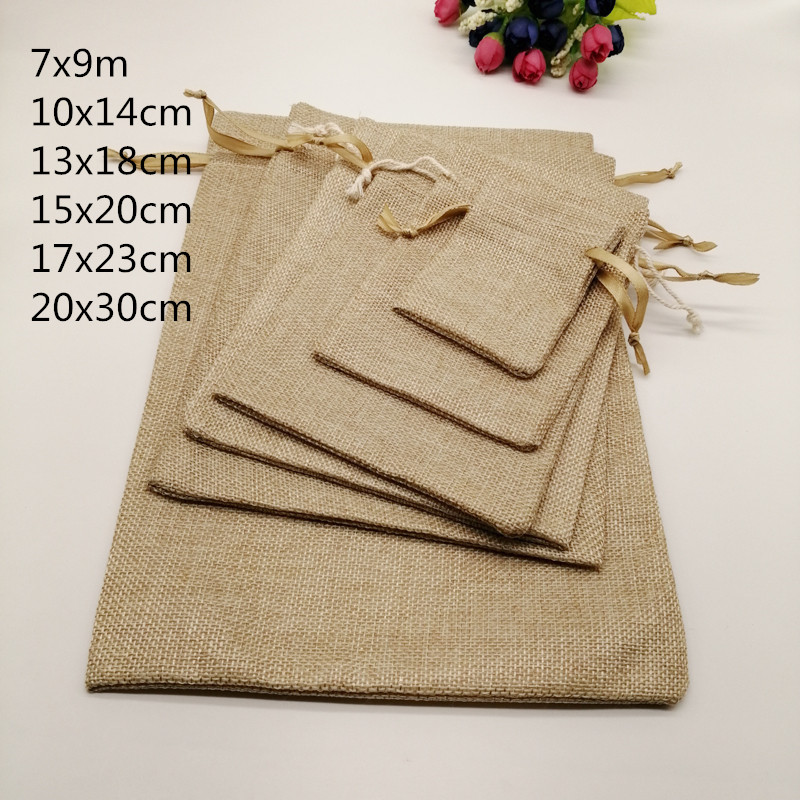 Jute Bag Packaging - 5 قطعة أكياس الجوت النسيج حقيبة