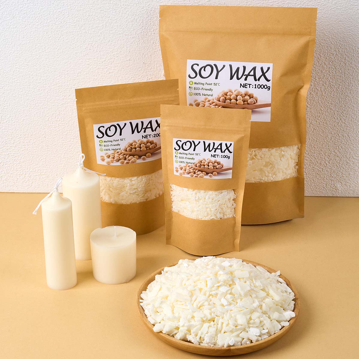 Candle Making Soy Wax - 1 جنيه شمع الصويا الأبيض النقي