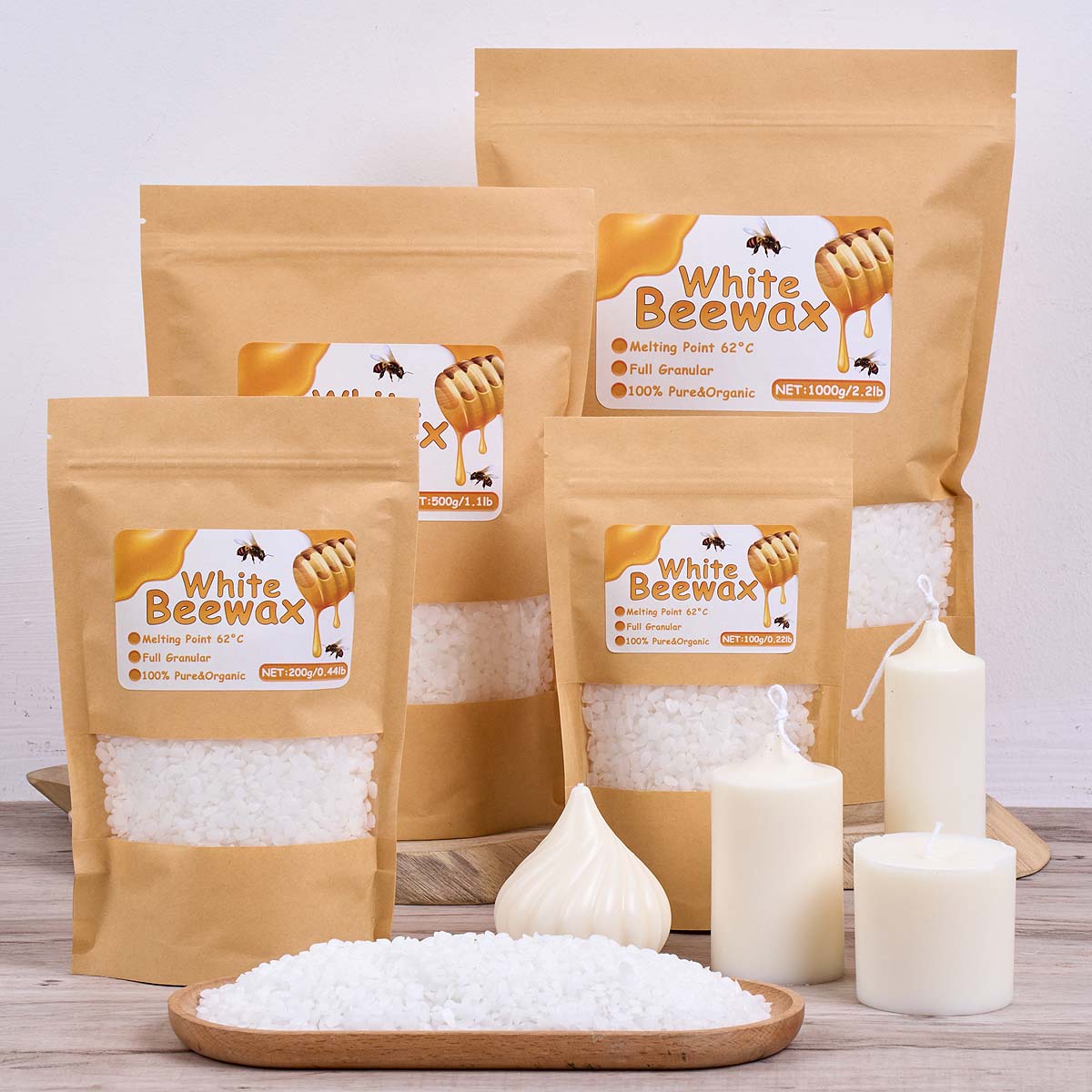 1000 جرام شمع العسل الأبيض لتق - مراجعة Candle Making Kit Beeswax وسعره