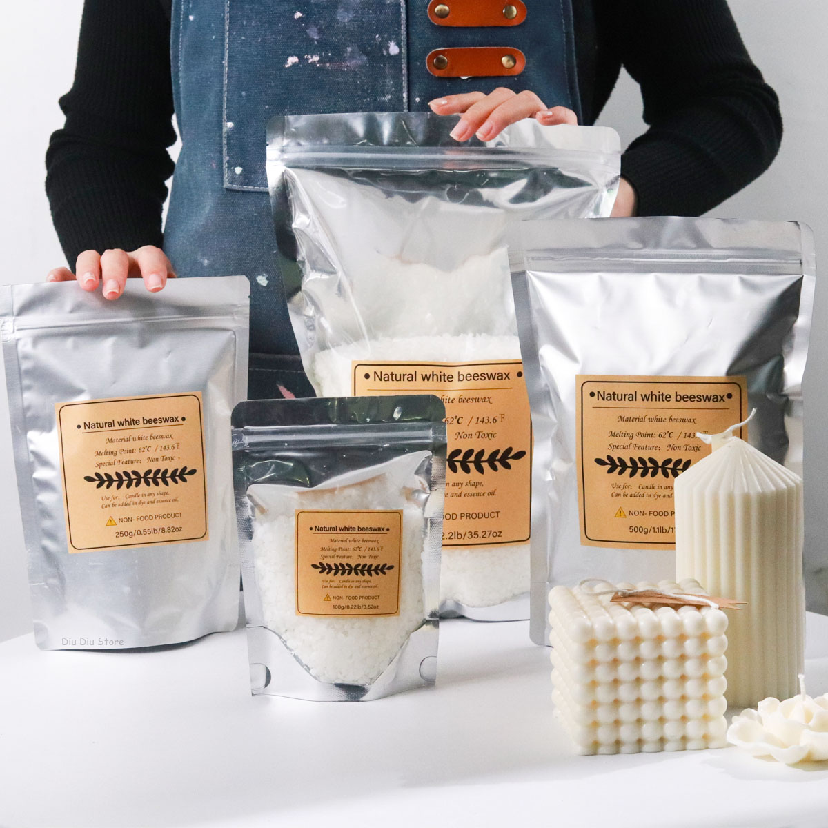 شمع العسل الأبيض مادة شمعة معط - مراجعة Candle Making Kit Beeswax وسعره