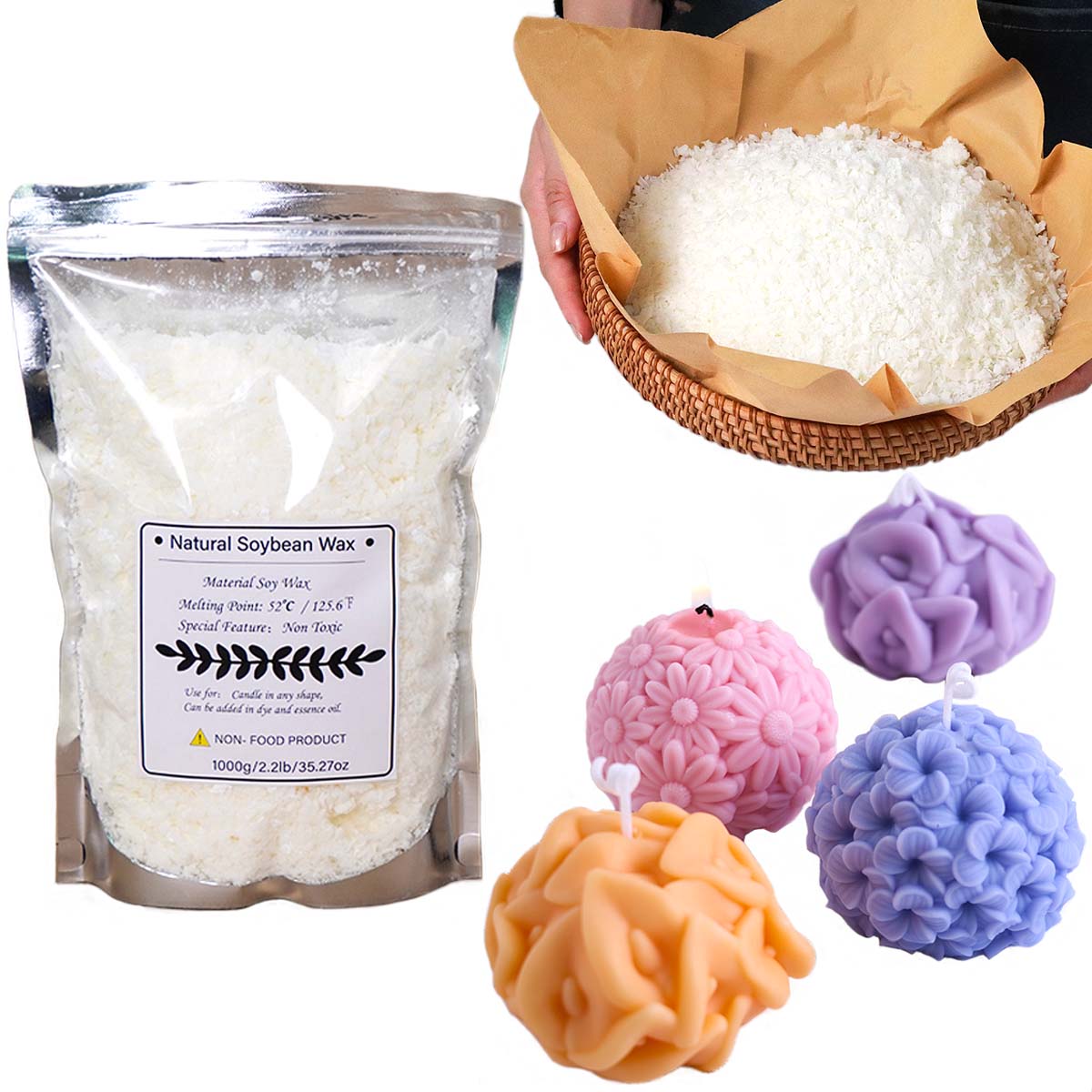 100/250/500/1000 جرام شمع الصو - مراجعة Candle Making Soy Wax وسعره