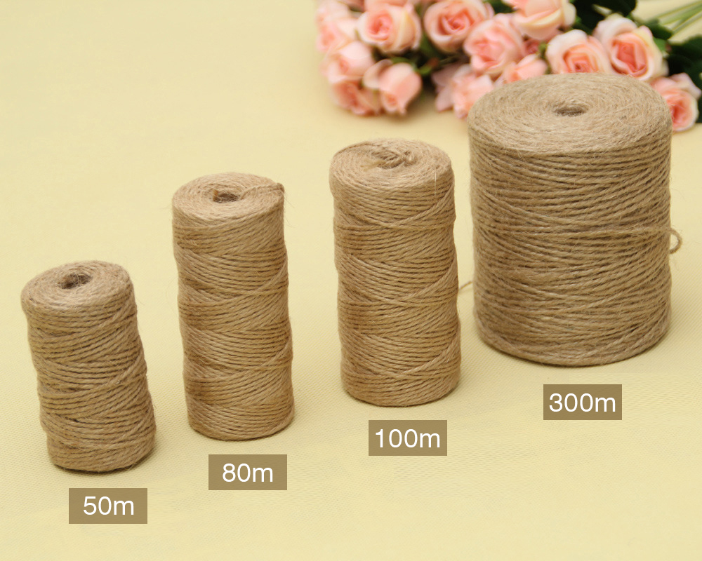 50/80/100 متر الطبيعية خمر حبل - مراجعة Jute Bag Packaging وسعره