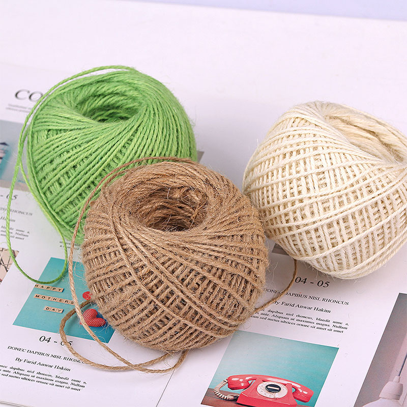 حبل خيش طبيعي ملون 2 مم 50 متر - مراجعة Jute Bag Packaging وسعره