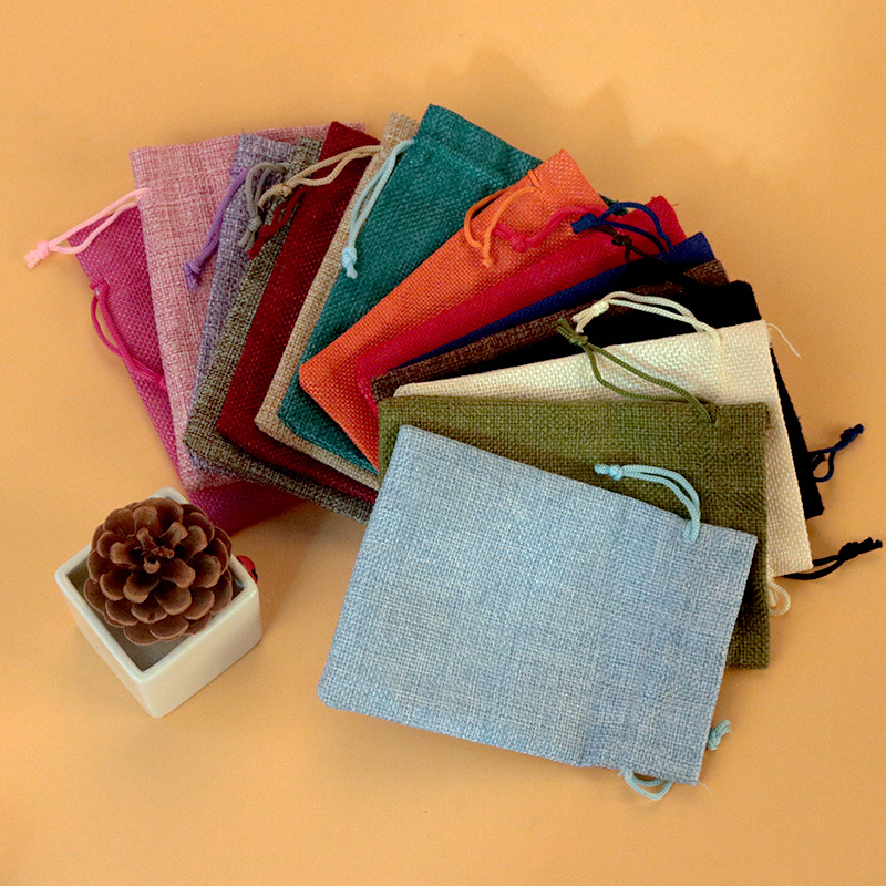 50 قطعة/مجموعة 7x9 9x12 10x14  - مراجعة Jute Bag Packaging وسعره