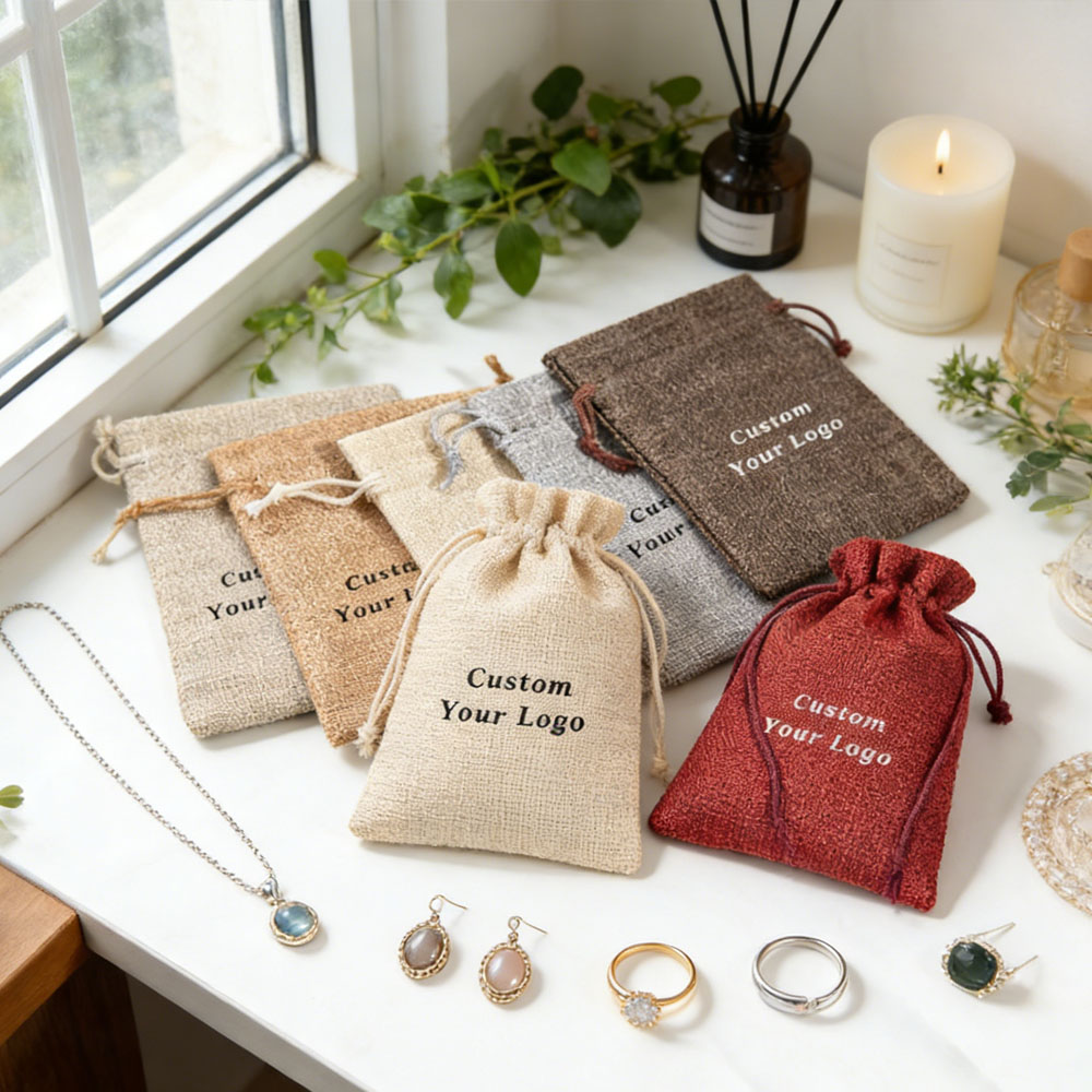 100 قطعة شعار شخصي الخيش شنطة  - مراجعة Jute Bag Packaging وسعره