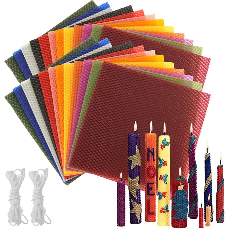 24 قطعة من أوراق شمع العسل مقا - مراجعة Candle Making Kit Beeswax وسعره